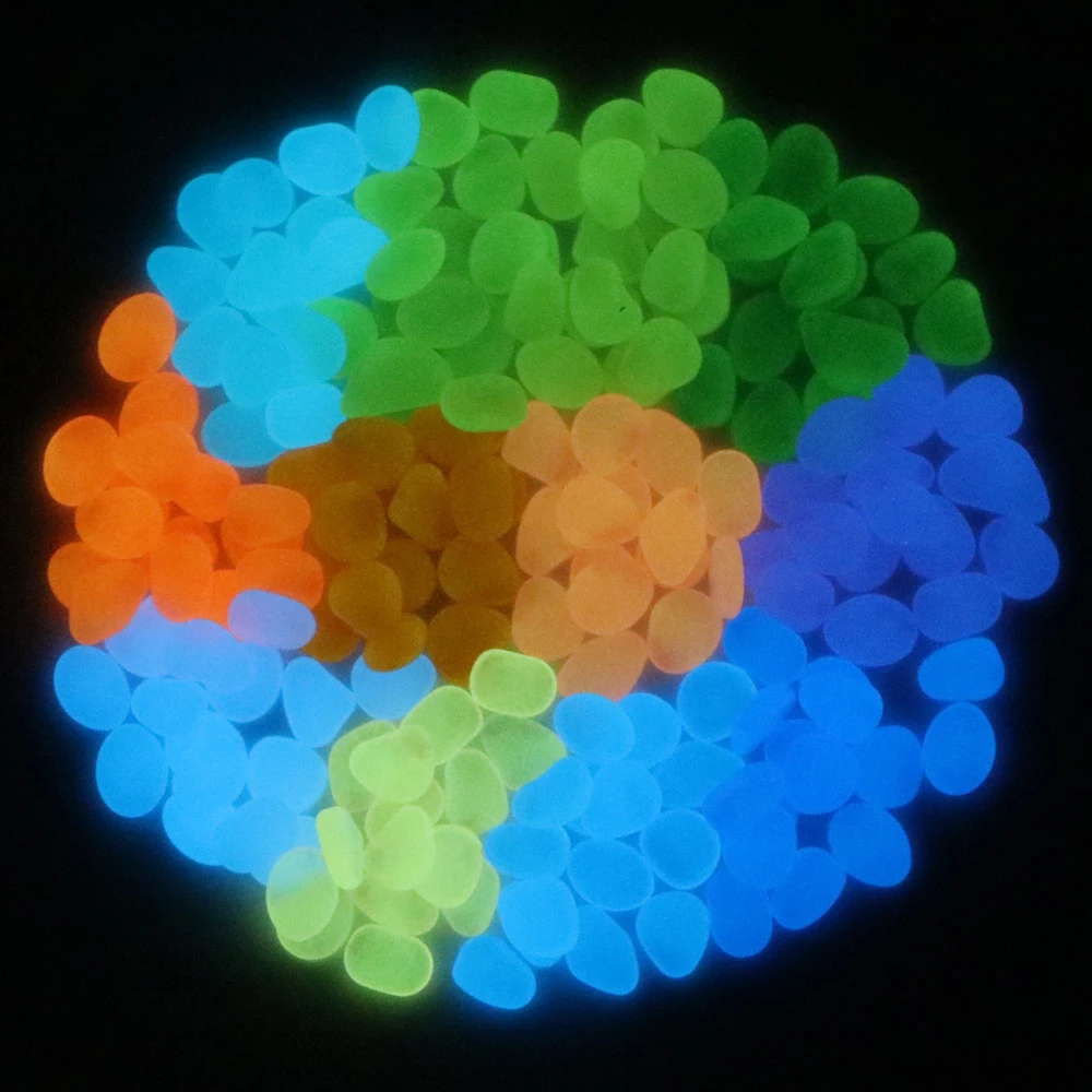 Colorful Glow in The Dark Pebbles Indoor Outdoor Garden Stones For Decoration