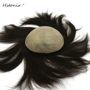 

Hstonir Natural Hairline 7x9" 100% Light Density Indian Remy Hair Men Wig Human Wigs Prosthesis Full Skin Injection H054