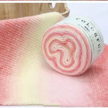 

100g/ball Rainbow Cotton Gradient Yarn Cake Yarn Crochet Thick Wool Yarns For Hand Knitting Warm Sweater Crochet Soft Yarn