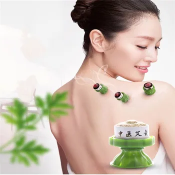 

6pcs portable new moxibustion acupuncture box with 30pcs moxa stick paste self-stick acupuncture points massager