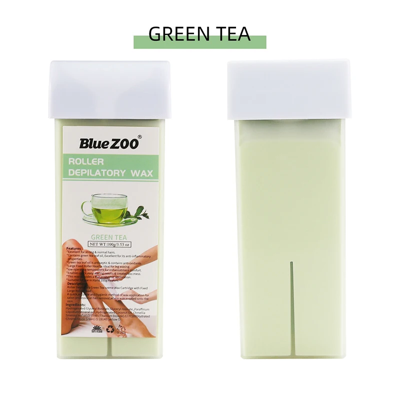 Новинка bluezo100g бутилированный 12 ароматизатор мяч воск Удобный скорость высвобождения волос канифоль пчелиный воск полосы воск быстрая безопасность удаление волос - Цвет: green tea