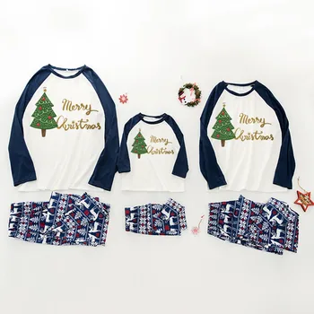 

2020 Family Christmas Pajamas Set Adult Kids Pyjamas Cotton Baby Romper Family Sleepwear Xmas Family Matching Clothes