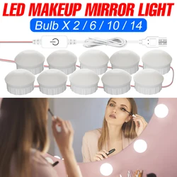 Ampoule LED pour coiffeuse, USB, lampe à intensité variable, 5V, pour miroir de vanité, de maquillage Hollywood, lampes de nuit pour la maison 