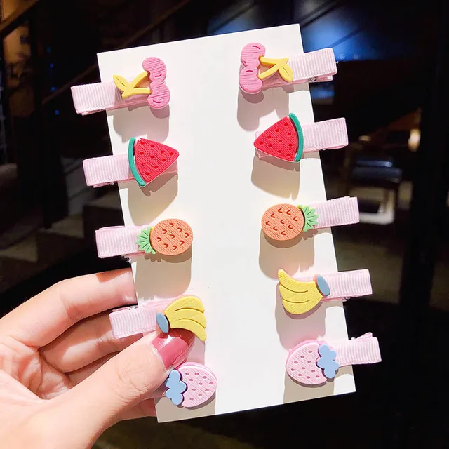 10PCS/Set New Girls Cute Cartoon Ice Cream Unicorn Hair Clips Kids Lovely Hairpins Headband Barrettes Fashion Hair Accessories 41