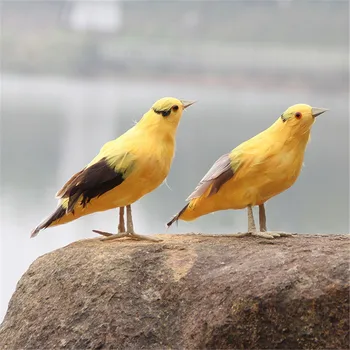

BIRD ADORNMENT ORIOLE FOAM FEATHER BIRD HOME DECO HOME DECORATION ACCESSORIES HOME DECOR FAIRY GARDEN YELLOW BIRD