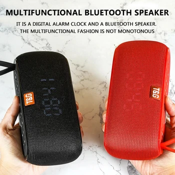 

Bluetooth speaker column clock temperature display and TG177 Portable alarm clock speaker U disk TF card supports digital music