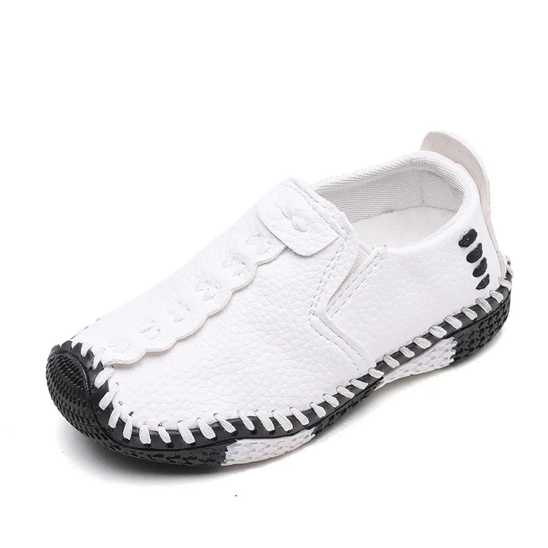 Весенне-Осенняя детская повседневная обувь; обувь для мальчиков с мягкой подошвой; Детская уличная обувь для мальчиков; модные кроссовки для малыша - Цвет: White