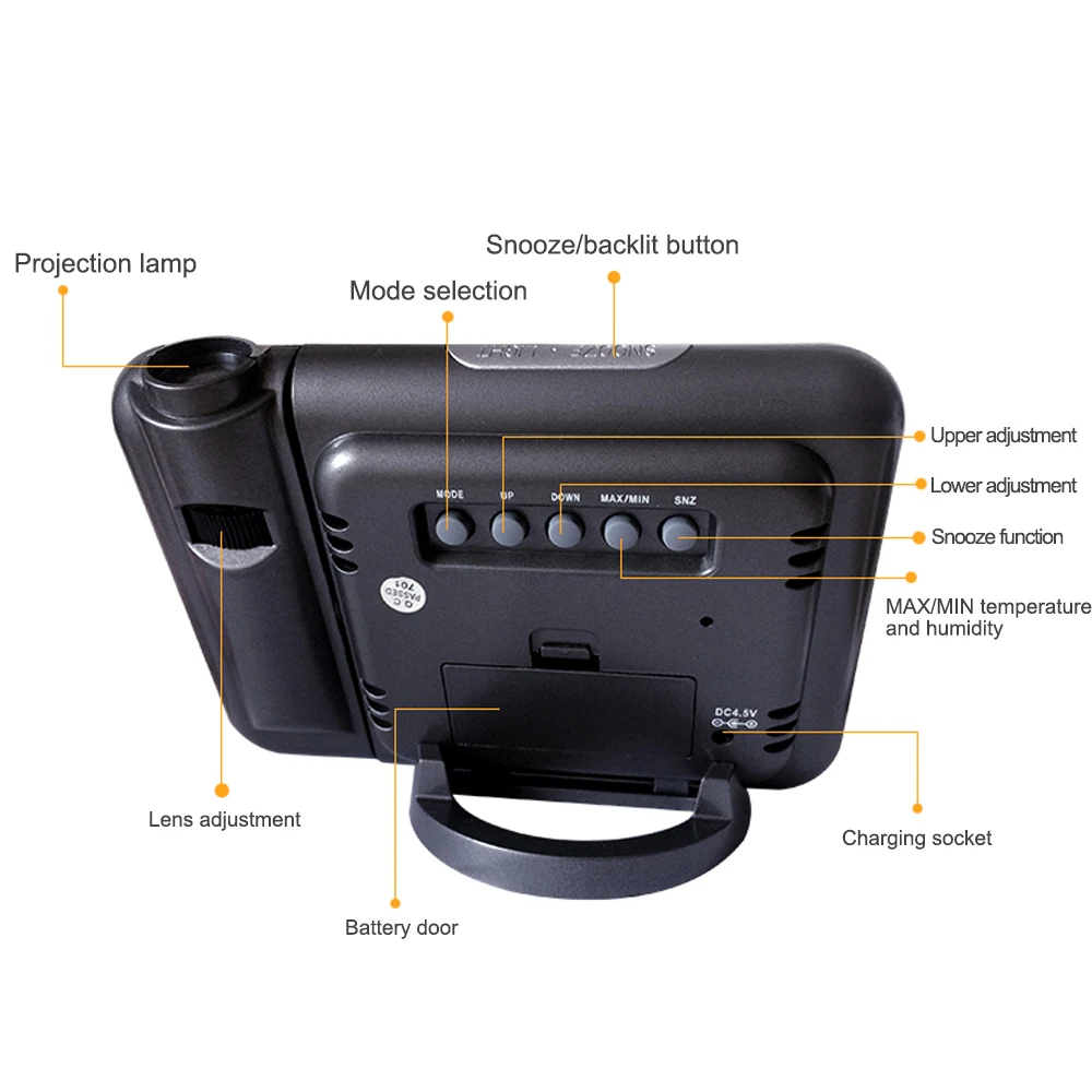 Светодиодный проекционный будильник часы метеорологическая станция Дата Дисплей цифровые настольные часы Температура термометр погоды Часы