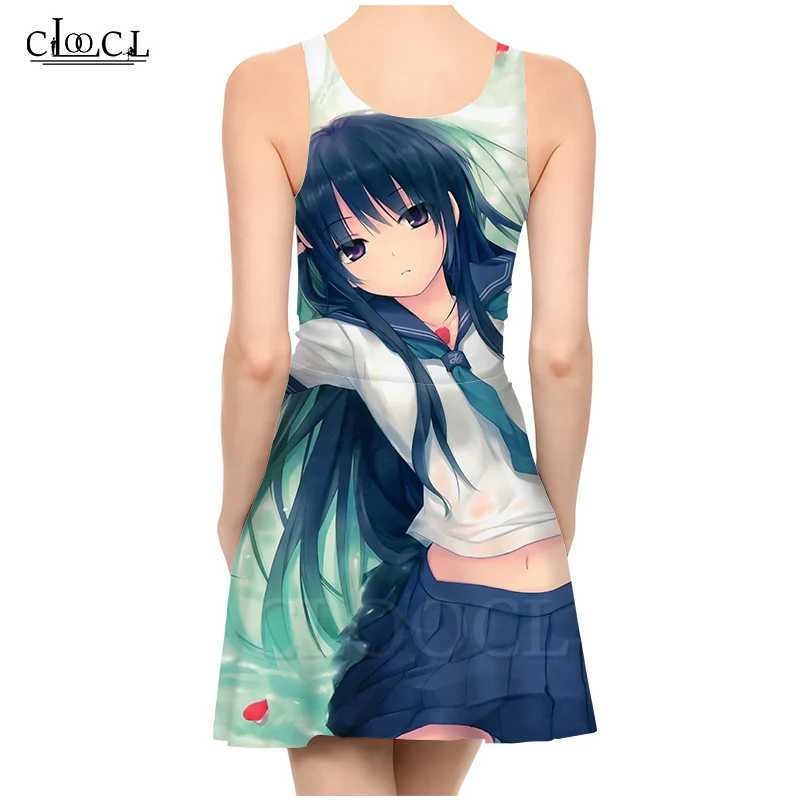 Женское платье без рукавов CLOOCL летнее пляжное в стиле аниме с 3D принтом|Платья| |