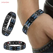 Титановый магнитный браслет здоровье синий 4 элемента высокое качество роскошные браслеты и браслеты подарок для мужчин и женщин звено цепи Вес