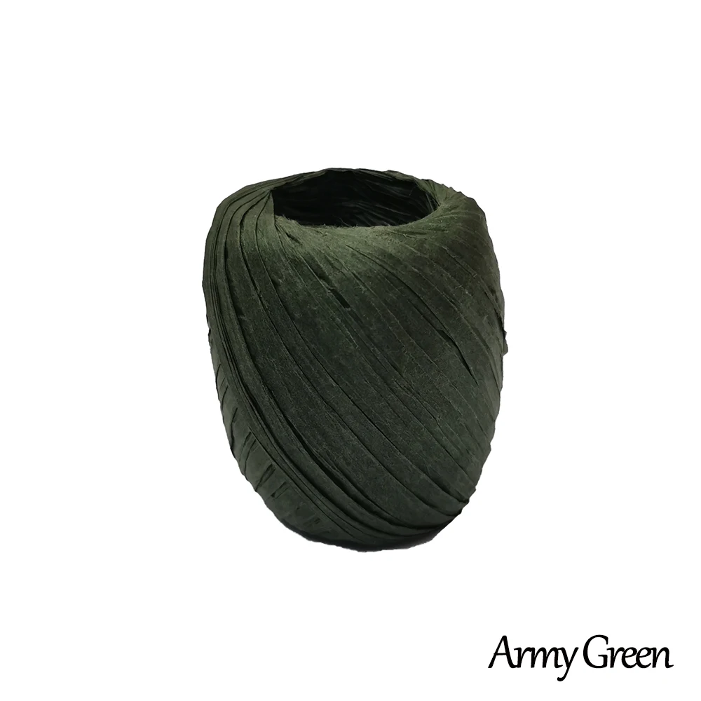 Army Green 20 м бумажная веревка из рафии шар натуральная солома-рафия рулон подарочная упаковка нить Лента Скрапбукинг Упаковка Бумага шнур поставка - Цвет: Army Green