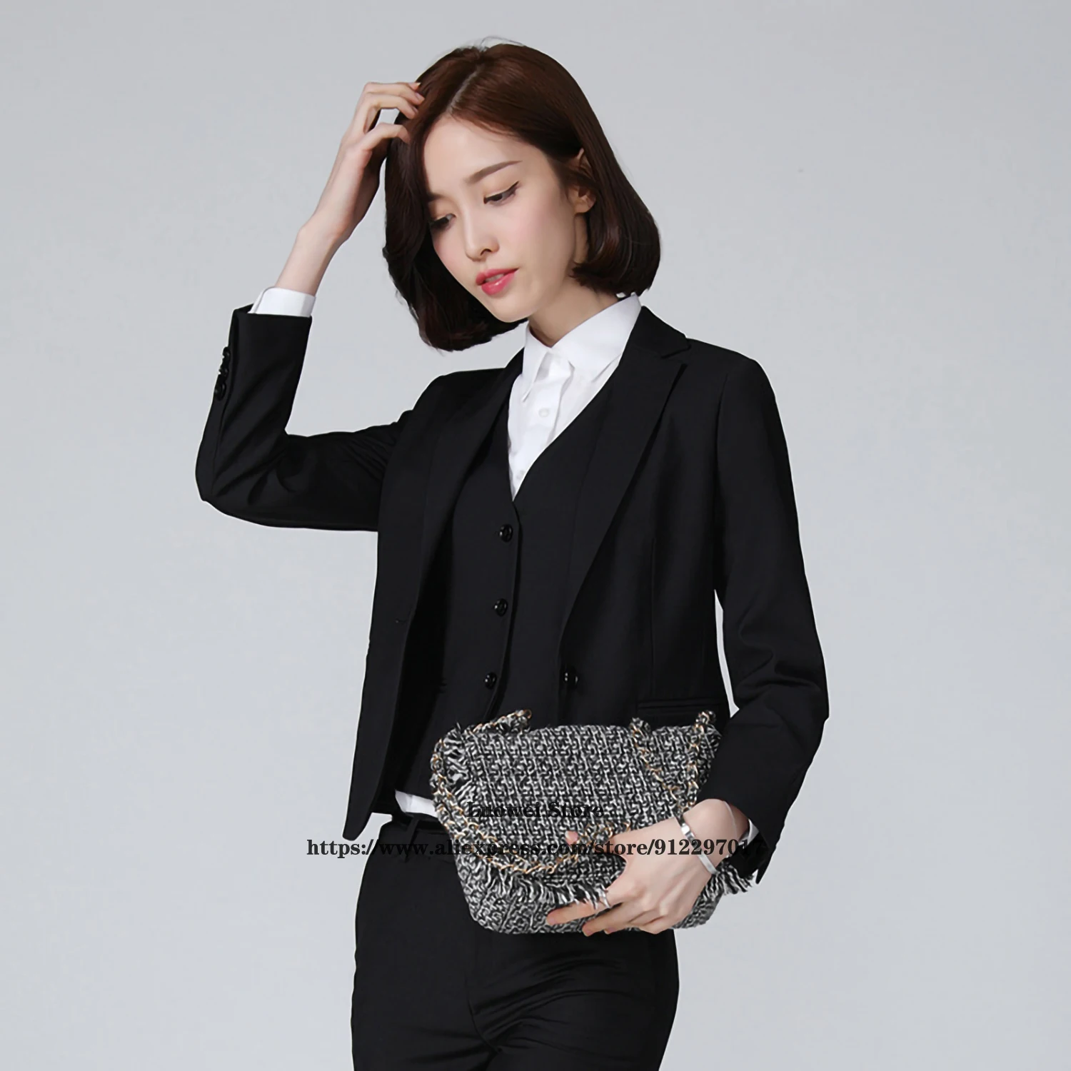 新製品は安い エレガントなスリムフィットの女性のスーツセット3ピースジャケットベストパンツファッション女性作業服フォーマルビジネスブレザー Kostyumy S Yubkoj 翌日出荷 Ongoing Southloopmarket Com