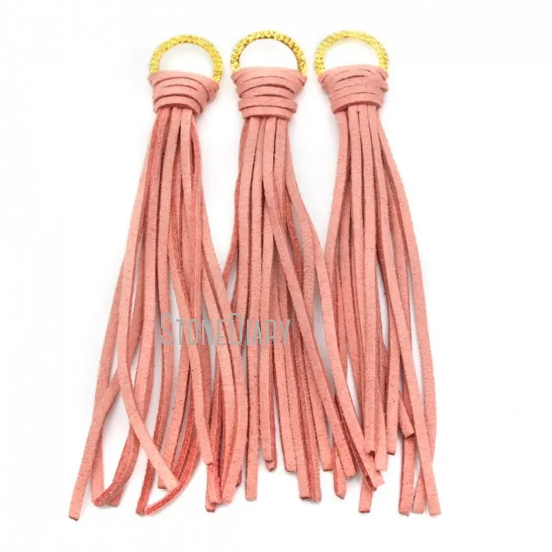 

PM18306 Copper Jewelry Korean Velvet Suede Tassel Fringe Pendant Gold Plated Boho Bohemian Gift Ideas For Women