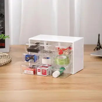 

Studyset 9 Slots Transparent Plastic Drawer Type Storage Box Jewelry Display Storage Box Organizer