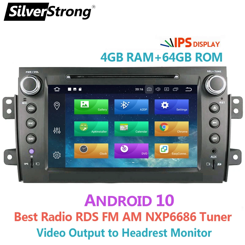 SilverStrong 2Din Android10.0 автомобильный DVD для SUZUKI SX4 Mp3 аудио FIAT Sedici навигация GPS Suzuki стерео