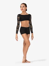 Iccostumes – short de danse de Ballet noir pour filles, short de Performance en Lycra Spandex à taille moyenne, short de classe d'enseignement pour équipe 