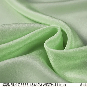 

SILK CREPE DE CHINE 114cm width 16momme/100% Pure Mulberry Silk Matt Color Women Evening Dress Fabric Baby Green NO 44