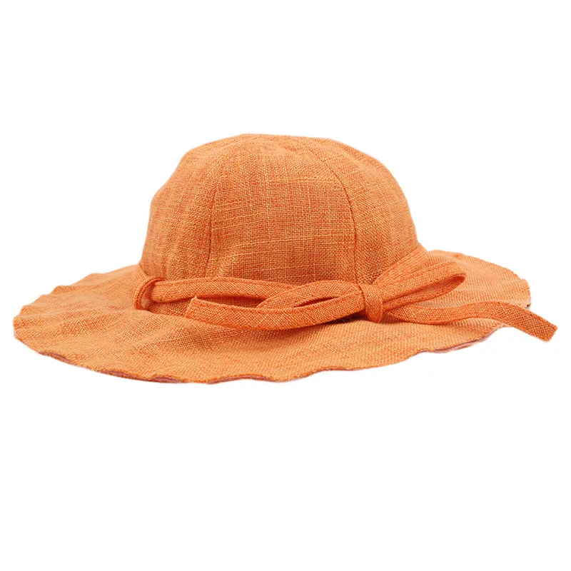 Милые шляпы для девочек, летние детские шляпы от солнца, модные парусиновые детские шляпы с бантом, Повседневная шляпа в рыбацком стиле, Новая мода