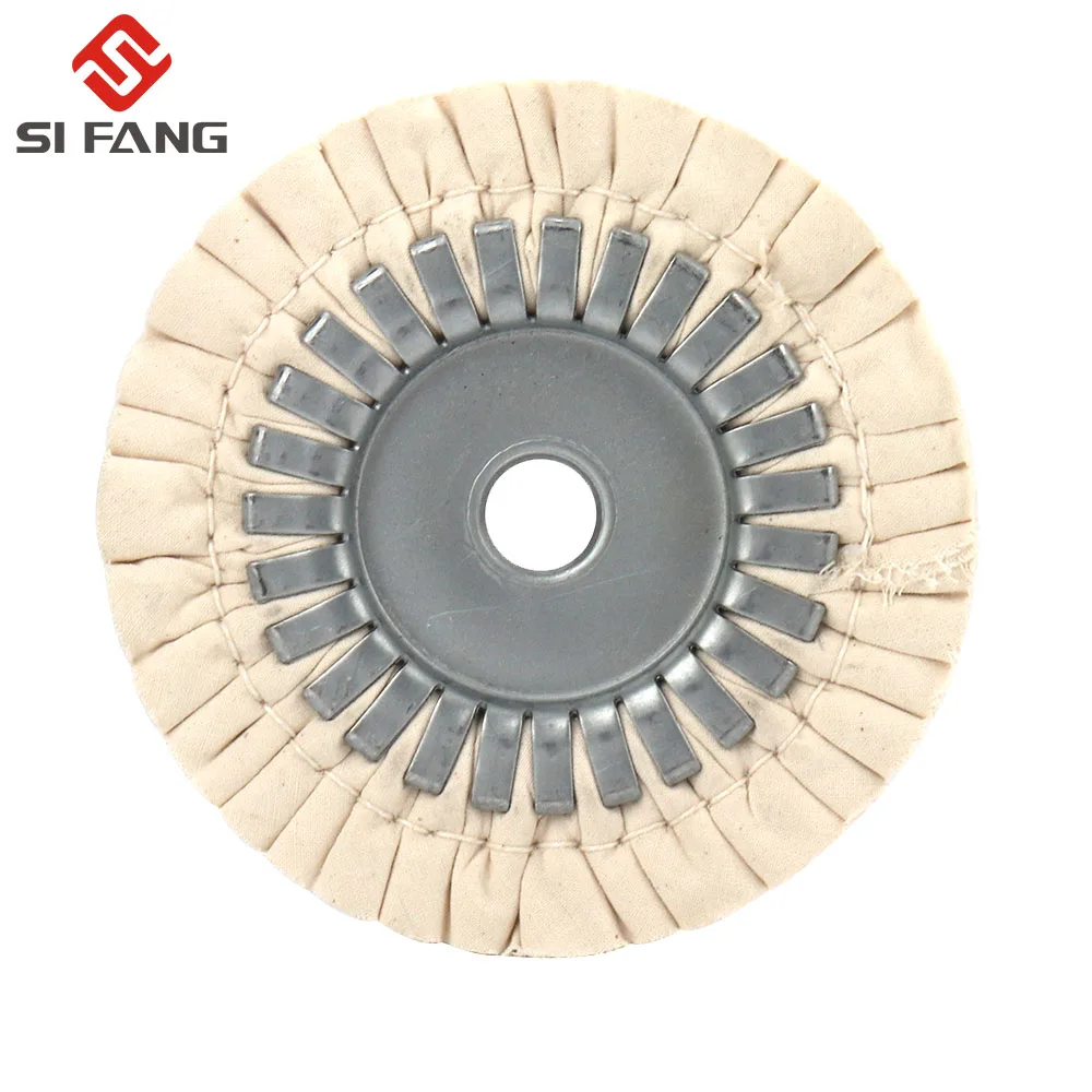 1pc 6 "Baumwolle Atemwege Polieren Rad 150*22mm Tuch Öffnen Bias Polieren Buffs Rad Schleif Werkzeug für Bench Grinder – Detail 6