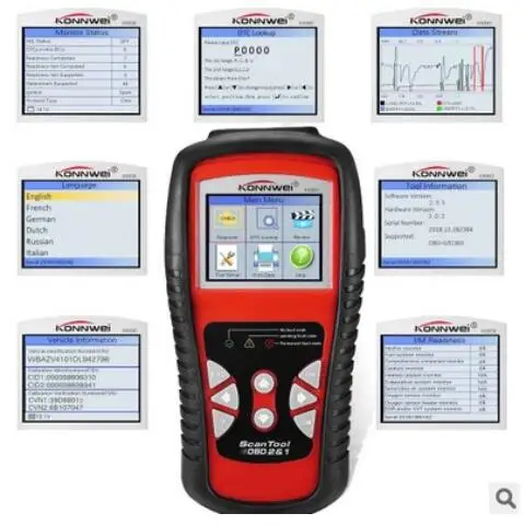 Автомобильный диагностический инструмент OBD2 Автомобильный сканер KW830 OBD 2 EOBD Better AD410 считыватель кодов неисправностей двигателя инструменты сканирования