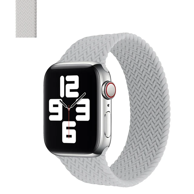 Solo Loop for Apple Watch Strap 44mm 40mm 45mm 41mm 38mm 42mm Elastic Silicone Watchband Bracelet iWatch Serie 7 654321 SE Band Gray