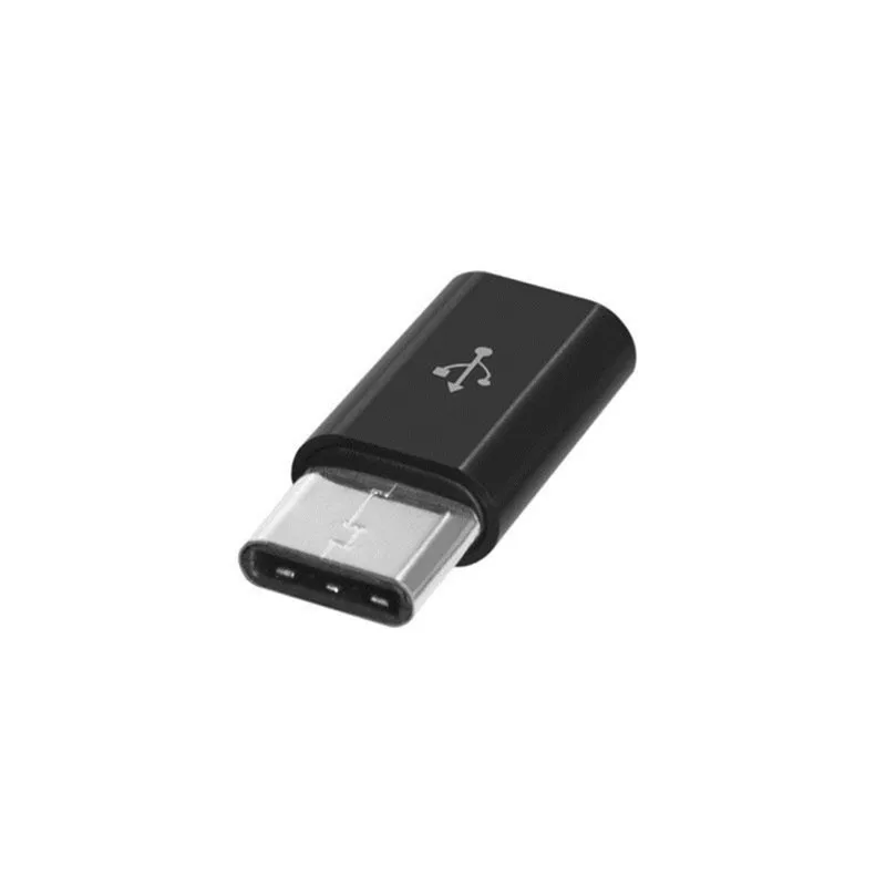 OTG Android type-C штекер Micro USB Женский адаптер type-C интерфейс мобильного телефона для зарядки, передачи данных конвертер аксессуары для телефонов - Color: Black