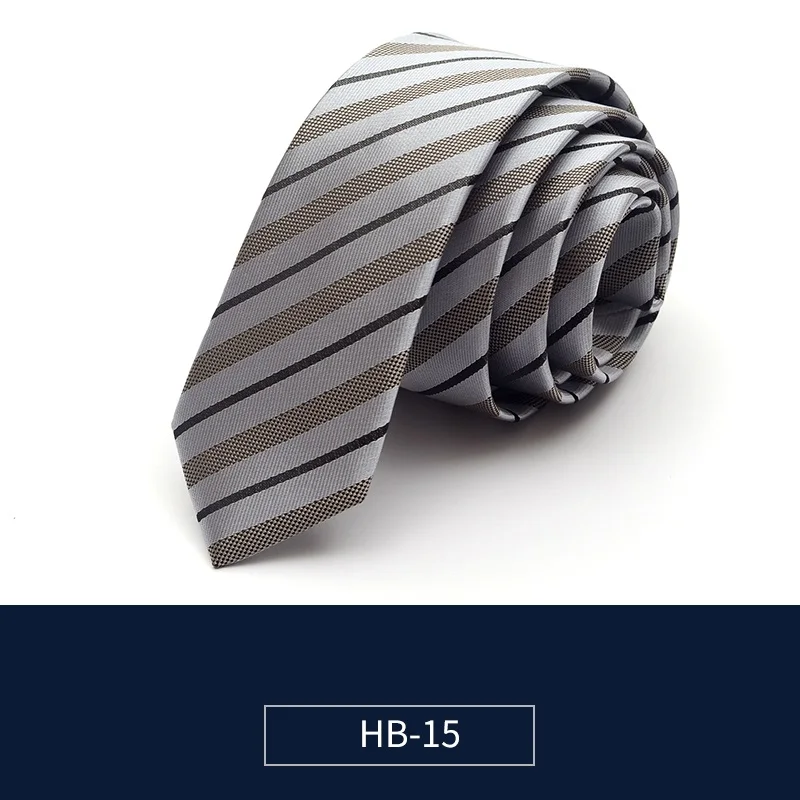 HB-15 Высокое качество, новинка, шелковые свадебные галстуки для мужчин, тонкий галстук 5 см, дизайнерский бренд, 2,36 дюймов, Одноцветный шейный галстук с подарочной коробкой - Цвет: HB-15