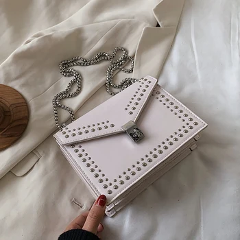 

Vintage Crossbody Bags For Women 2020 Travel PU Leather Chain New Fashion Ladies Small Shoulder Bags White Handbags and Purses