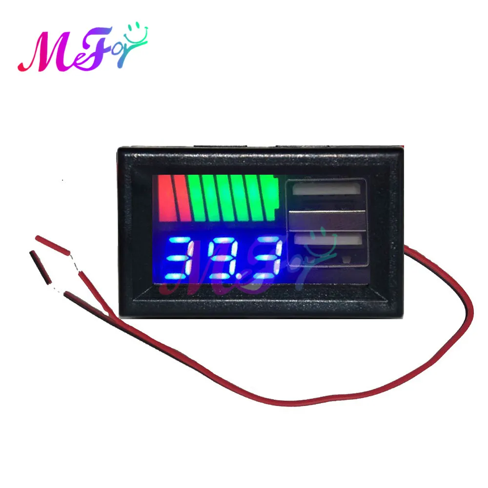 Digital Voltmeter USB Voltage Capacity Tester Li-ion Lead Acid Battery Meter Battery Capacity Indicator 5V 2.4A 12V-24V 3S-7S battery tester,voltage tester,lithium battery tester