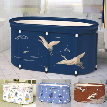 

Adult Portable Bathtub with Cover Bath Tub Folding Bathtub Children Large Tub 5 Layer Material Steam Bath Tub with Storage Bag