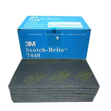 Tampon à récurer industriel, 6x9 pouces, 3M 7448, 20 pièces, fil métallique, dessin, polissage, élimination de la rouille, nettoyage, menuiserie, scotchbrite