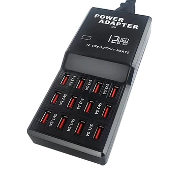 

12 USB Port 60W/12A Multi USB Charger Multi-Port USB Charger for Phone Universal Multi Phones Charging Station UK Plug