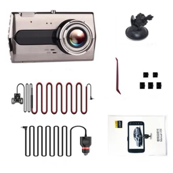 

4 Inch Full HD 170 Degree 1080P IPS G Sensor Night Vision Dual Lens Camera Recorder Night Rearview Car DVR Universal
