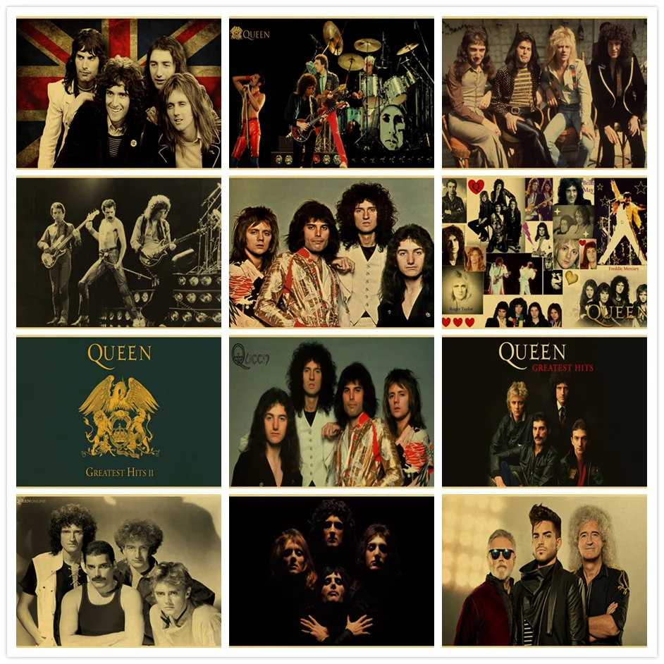 Queen Band Music Poster Vintage Retro Poster Art Printed Painting Home