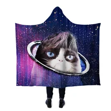 EHOMEBUY2019 New 3D Hooded Blanket Wearable Home Adults Winter Hooded Blankets 3D Printing Wig Cat Fashion Portable Blankets EHOMEBUY2019 New 3D Hooded Blanket Wearable Home Adults Winter Hooded Blankets 3D Printing Wig Cat Fashion Portable Blankets