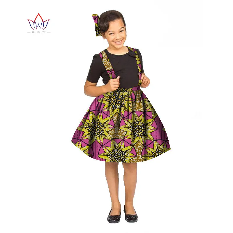 Новинка Африканский Костюмы дети Дашики традиционные хлопковая юбка соответствующие африка печати юбка Детские летние девушки brw WYT35 - Цвет: 17