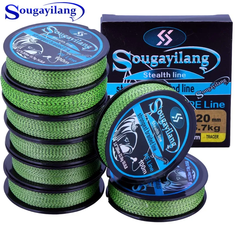 

Sougayilang 100M 4 Strands PE Fishing Line Braided Spot Color Fishing Wire 15.5-65.3LB Smooth Durable Fishing Ice Sea Cord