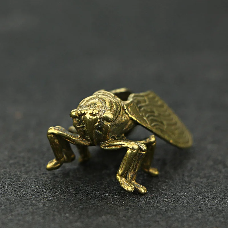 Ручная работа Cicada статуя из чистой латуни коллекция изысканные украшения Декор