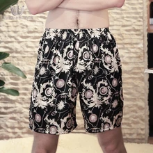 Men's Pajamas Male Satin Silk Pyjamas Summer Sleep Bottoms Lounge Short Pants Sleepwear Comfortable Male Home Wear Nightgrown Men's Pajamas Male Satin Silk Pyjamas Summer Sleep Bottoms Lounge Short Pants Sleepwear Comfortable Male Home Wear Nightgrown