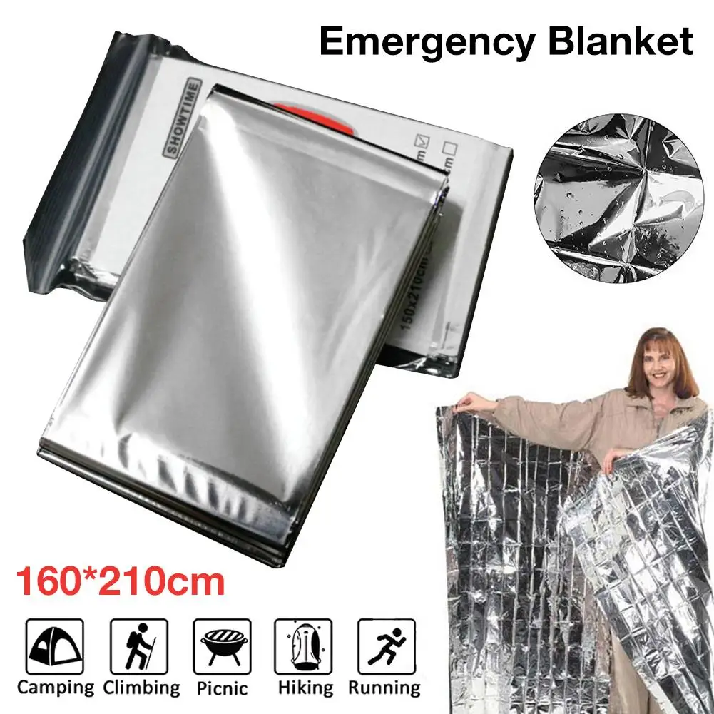 160*210CM Blanket Tear Resistant Windproof Sun Protection Thermal Insulation Blanket For Outdoors Hiking Survival First Aid