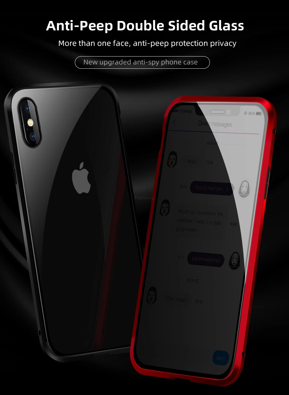 Магнитное закаленное стекло металлический чехол для iphone 11Pro XR XS 11 Pro MAX X 8 7 6 6S Plus 360