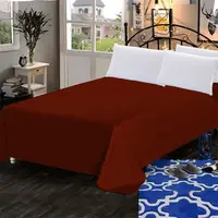 LAGMTA – drap plat épais 100% coton, couleur unie, drap de lit de haute qualité, différentes tailles personnalisables, 1 pièce 5