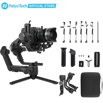 FeiyuTech-estabilizador de cardán de cámara Feiyu SCORP Pro de 3 ejes, mango de agarre de pantalla de visualización para cámara DSLR Sony/Canon con poste remoto