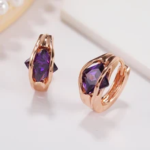 Дизайн личности геометрические серьги AAA кубический циркон сочетание серьги гвоздики Оранжевый Фиолетовый Красный Белый Модные ювелирные изделия