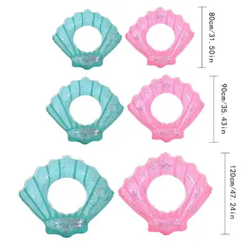 

Sequins Shell Inflatable Float Pool Swimming Ring Circle Water Raft Fun Holiday Party Toy Summer
