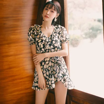 

Swimsuit Women 2019 Swim Suit Swimwear Mayo De Bain Femme Women's With Push Up Female Three Piece Little Swimsuits Skirt Bubble