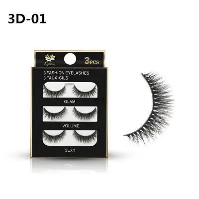 3 пары детских хлопковых утепленных колготок на 3D ручной работы натуральный длинный накладной ресницы синтетические волокна Инструмент для нанесения макияжа