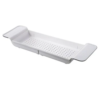 

Bathtub Storage Rack Bath Tray Shelf Shower Tub Bathroom Tools Makeup Towel Organizer Plastic Kitchen Sink Drain Holder White