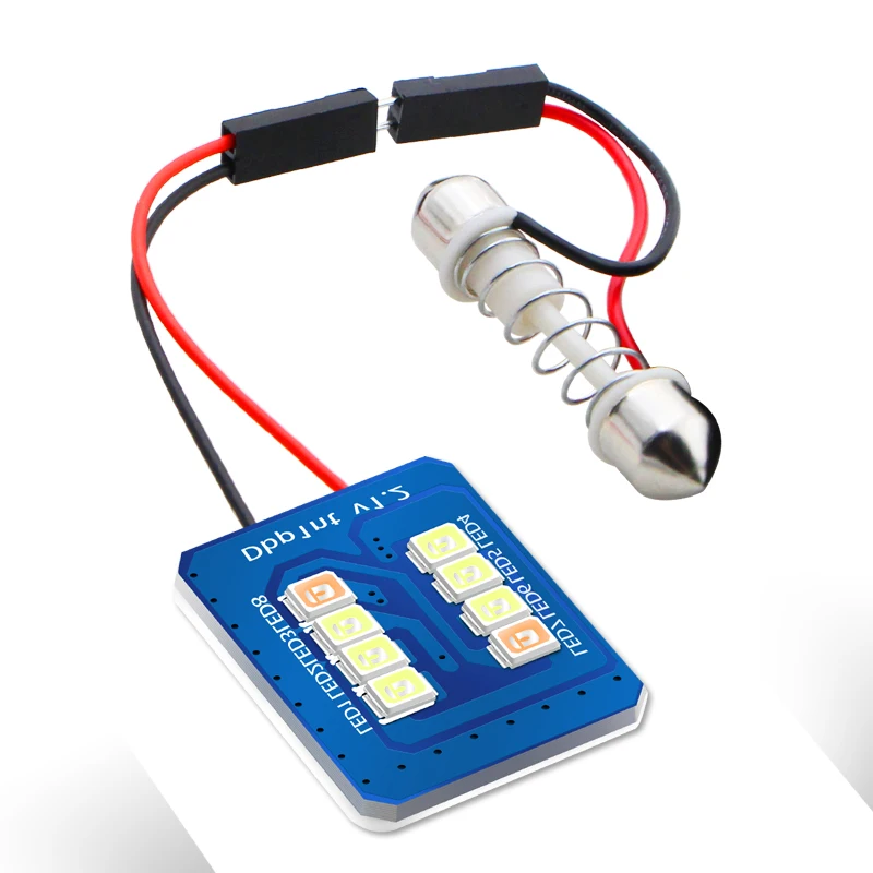 1 шт. белого и синего цвета T10 2835 8 SMD Шина CAN автомобиль светодиод Панель автомобиля лампы авто лампа для чтения в помещении лампочки купол с фестонами AC/DC 12v