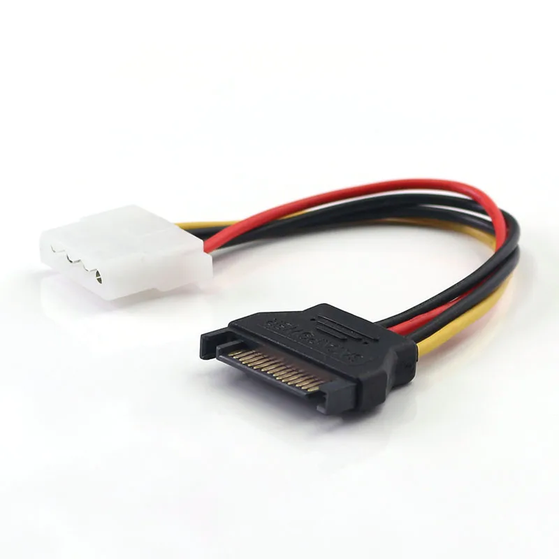 15Pin Штекерный к женскому последовательный IDE Женский + 4Pin SATA кабель питания